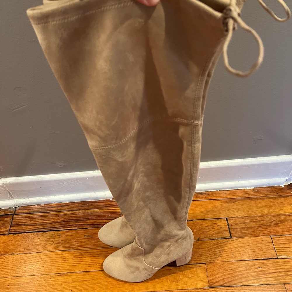 Women's Tan Over-the-Knee Boots - Picture 3 of 7